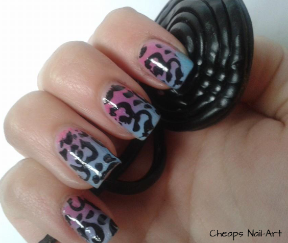 cheaps nail art. nail art léopard